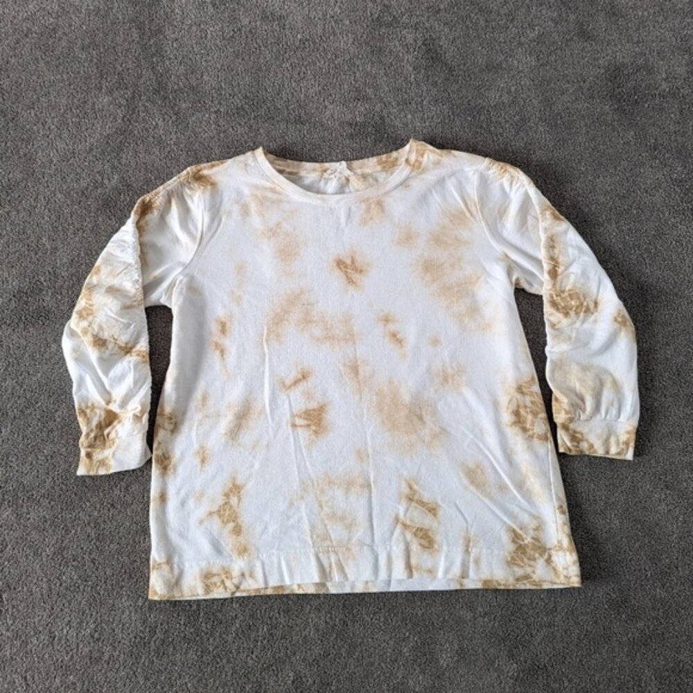 Jane and Delancey Tie-Dye Print Long Sleeve Top Womens Size L Neutral
